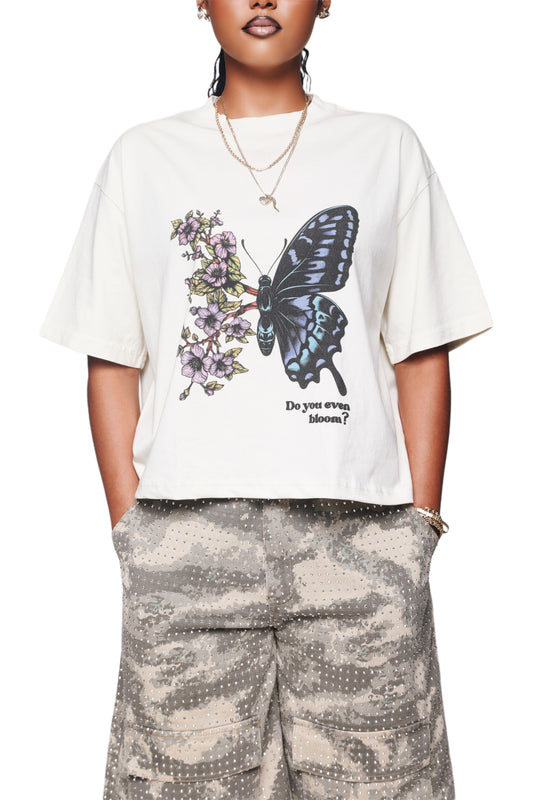 Vitae Cropped Tee - Cream