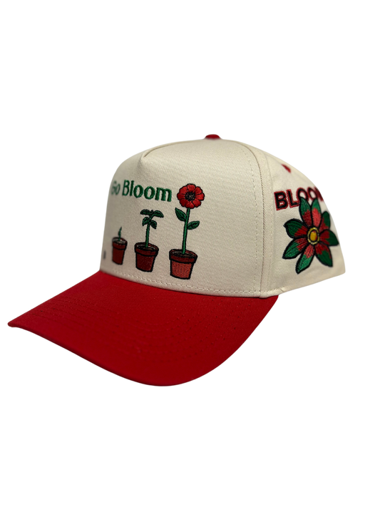 Full Bloom Snapback - Cream/Red